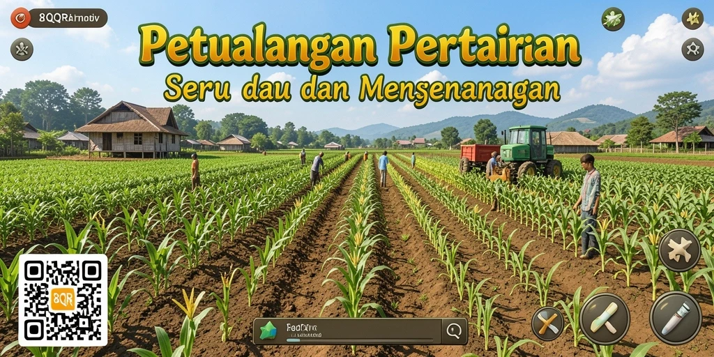 Tampilan menarik dari gameplay pertanian di 8QR.