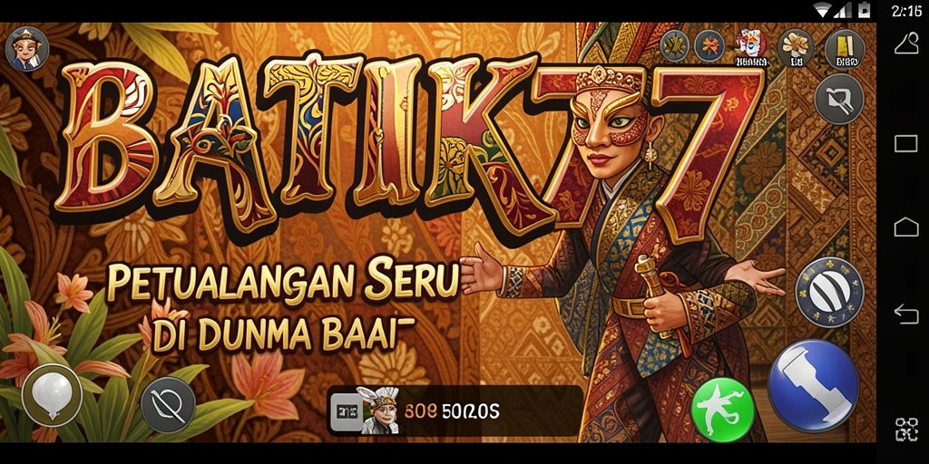 Tampilan gameplay <strong>BATIK77</strong> menunjukkan petualangan seru dengan motif batik.