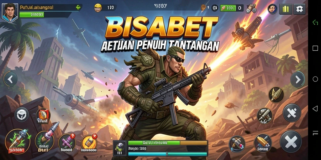 Screenshot utama dari BISABET menampilkan aksi pertempuran yang mendebarkan.