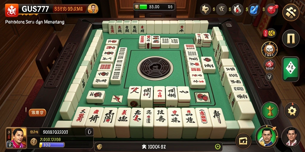 Tampilan gameplay GUS77 yang menggambarkan serunya bermain Mahjong.