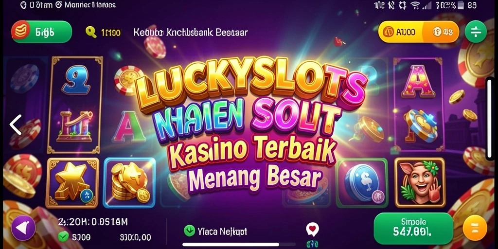 Screenshot gameplay LUCKYSLOTS yang menampilkan mesin slot yang menarik.