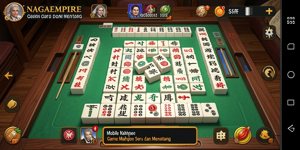 Tampilan gameplay NAGAEMPIRE dengan desain Mahjong yang menarik.