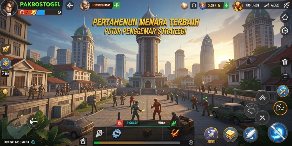 Tangkapan layar yang menunjukkan aksi menara dalam PAKBOSTOGEL.
