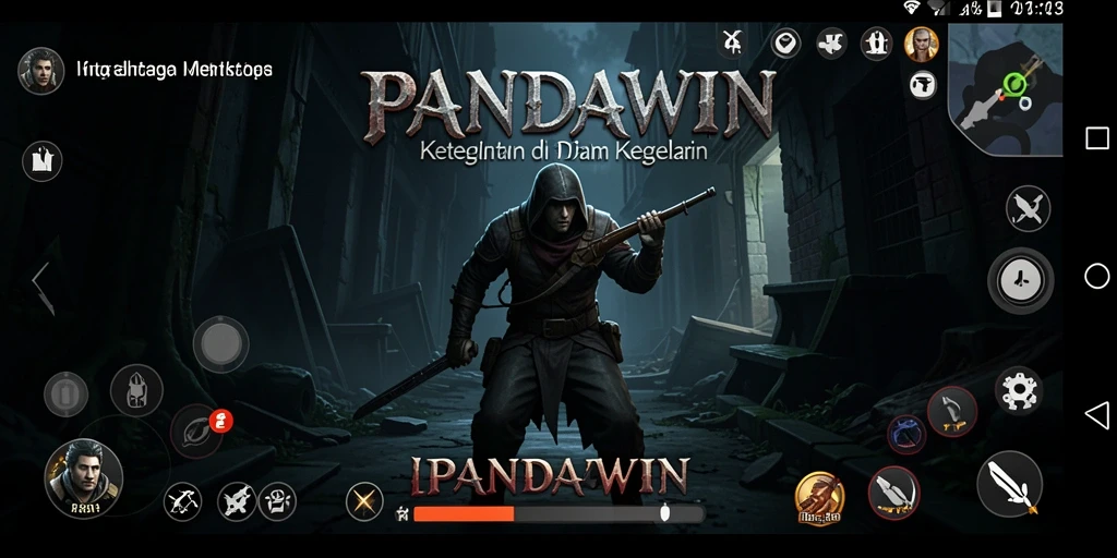 Tampilan gameplay menyeramkan yang menampilkan suasana gelap dan tegang.
