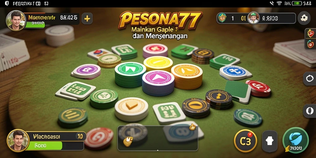 Tampilan gameplay seru dari PESONA77 yang menghadirkan Gaple.