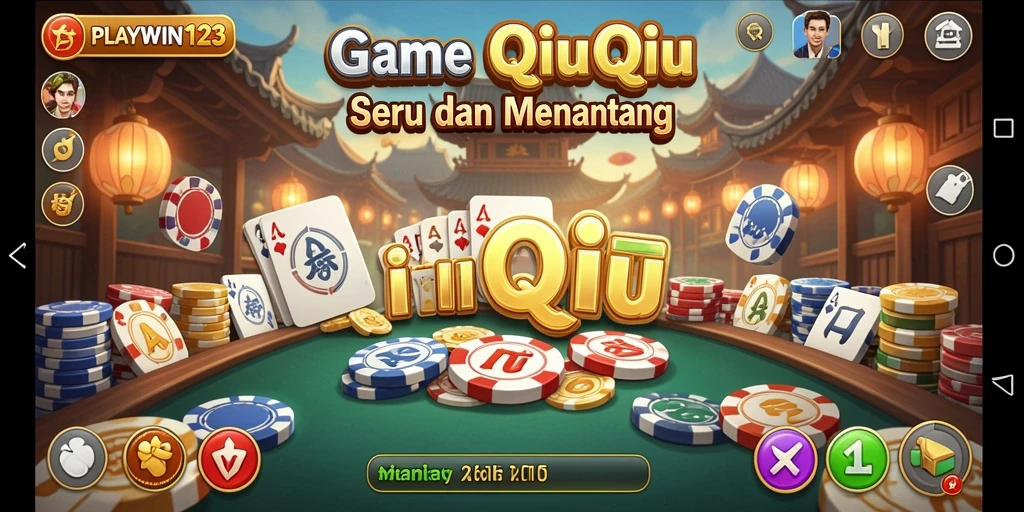 Tampilan gameplay menegangkan dalam PLAYWIN123 QiuQiu.