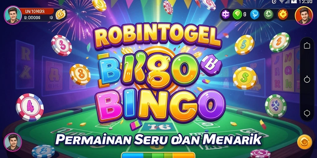 Tangkapan layar utama ROBINTOGEL yang menampilkan gameplay Bingo yang seru.