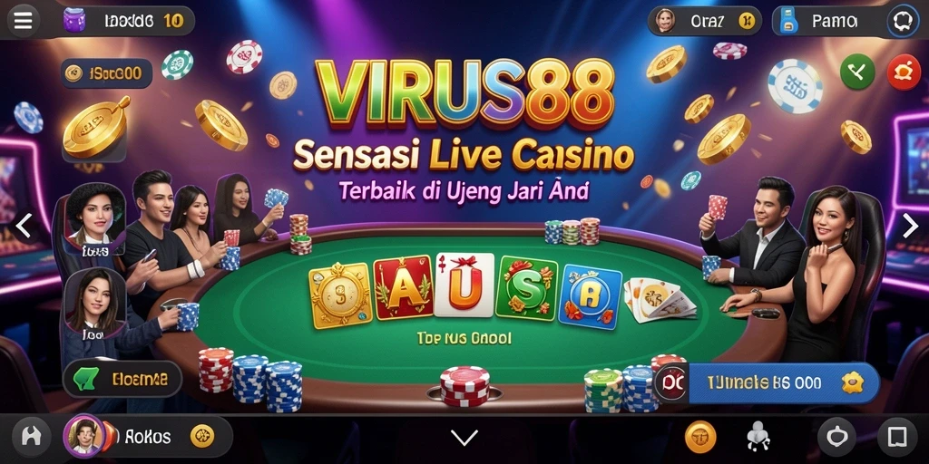 Tampilan gameplay menarik di VIRUS88 Live Casino.